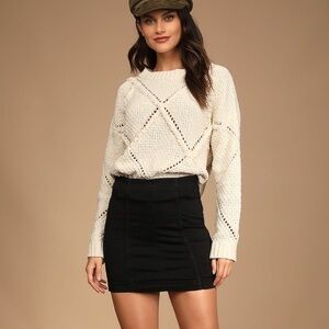 NEW FREE PEOPLE BLACK DENIM MINI